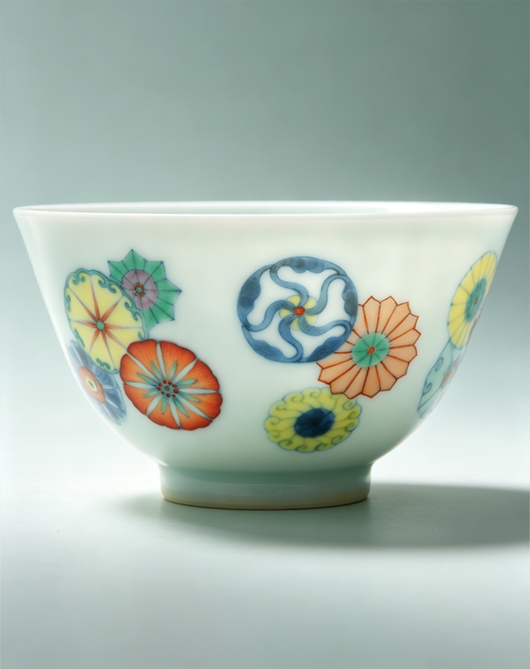 Doucai Ball-Flower Bowl, Yongzheng Style