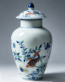 Blue-and-White Doucai Covered Jar with Fish-and-Waterweed Pattern