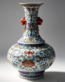 Blue-and-White Doucai Vase with Scrolling Lotus Pattern and Beast-Head Handles