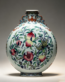 Blue-and-White Doucai Twin-Handled Flattened Flask with "Three Abundances" Pattern